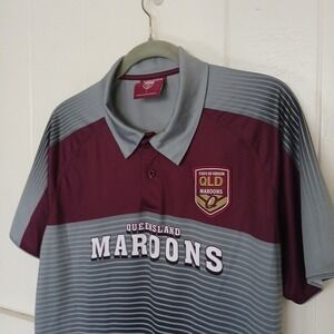 Queensland Maroons Shirt Large Rugby Polo Men's Large QRL NRL State Of Origin